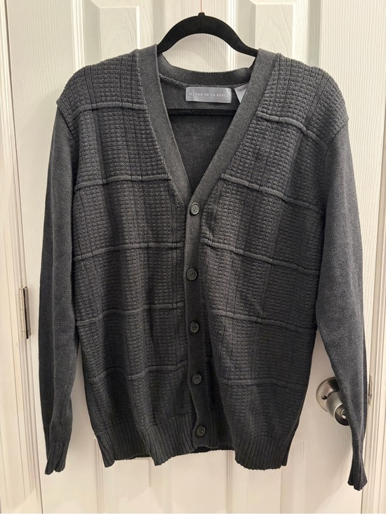 Oscar de la Renta Other - Oscar de la Renta Men's Charcoal Gray Button-Up Cardigan Sweater Large